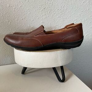 Natural Sile Brown Leather Slip On Loafers Size 8.5 EUC